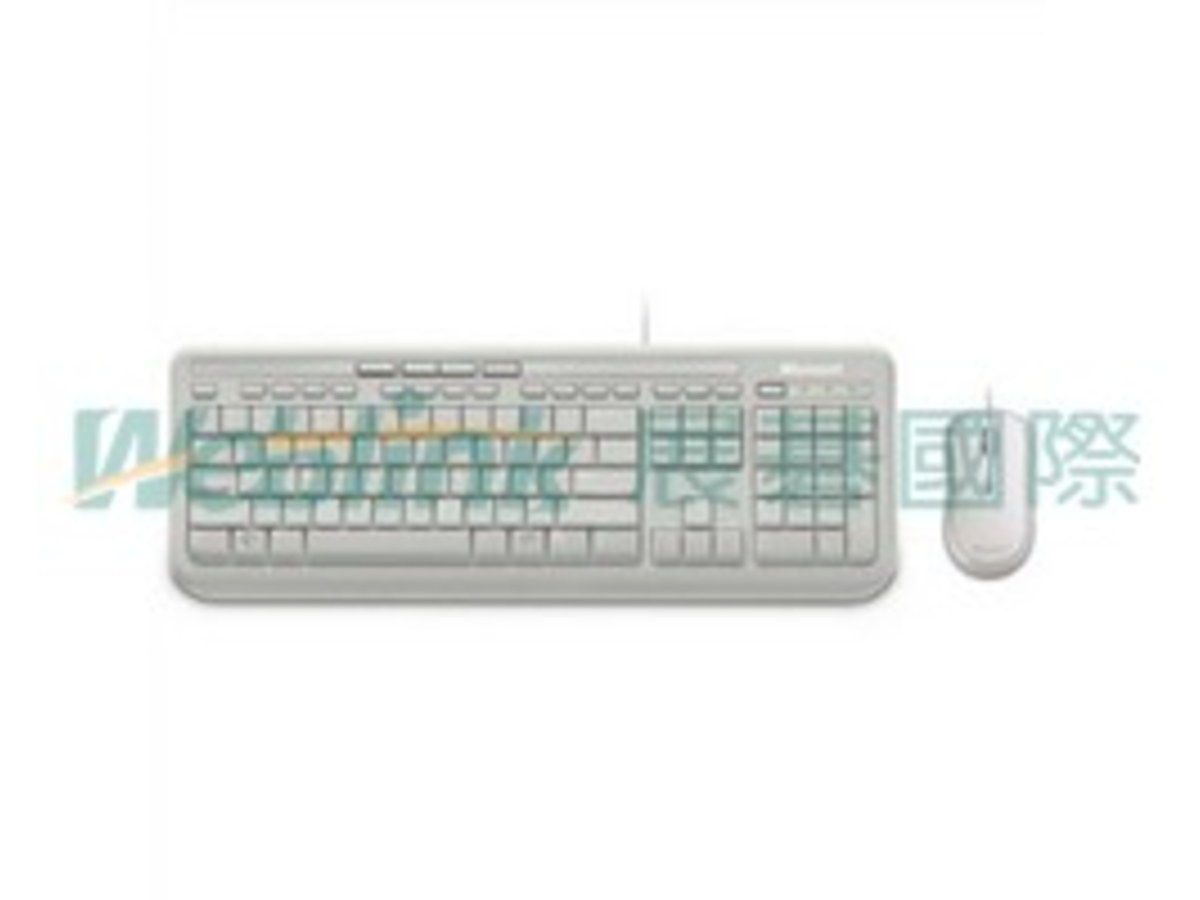 微軟標準有線滑鼠鍵盤組600(白色) APB-00020