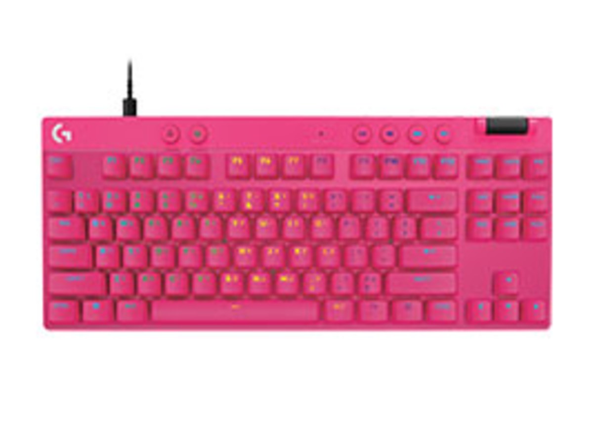 羅技G PRO X TKL RAPID 電競 鍵盤 - 桃紅