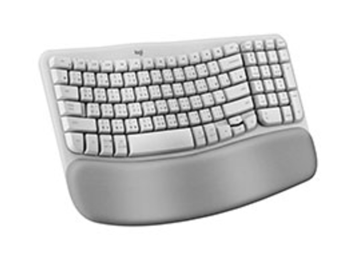 羅技 Wave Keys 人體工學鍵盤 - 珍珠白