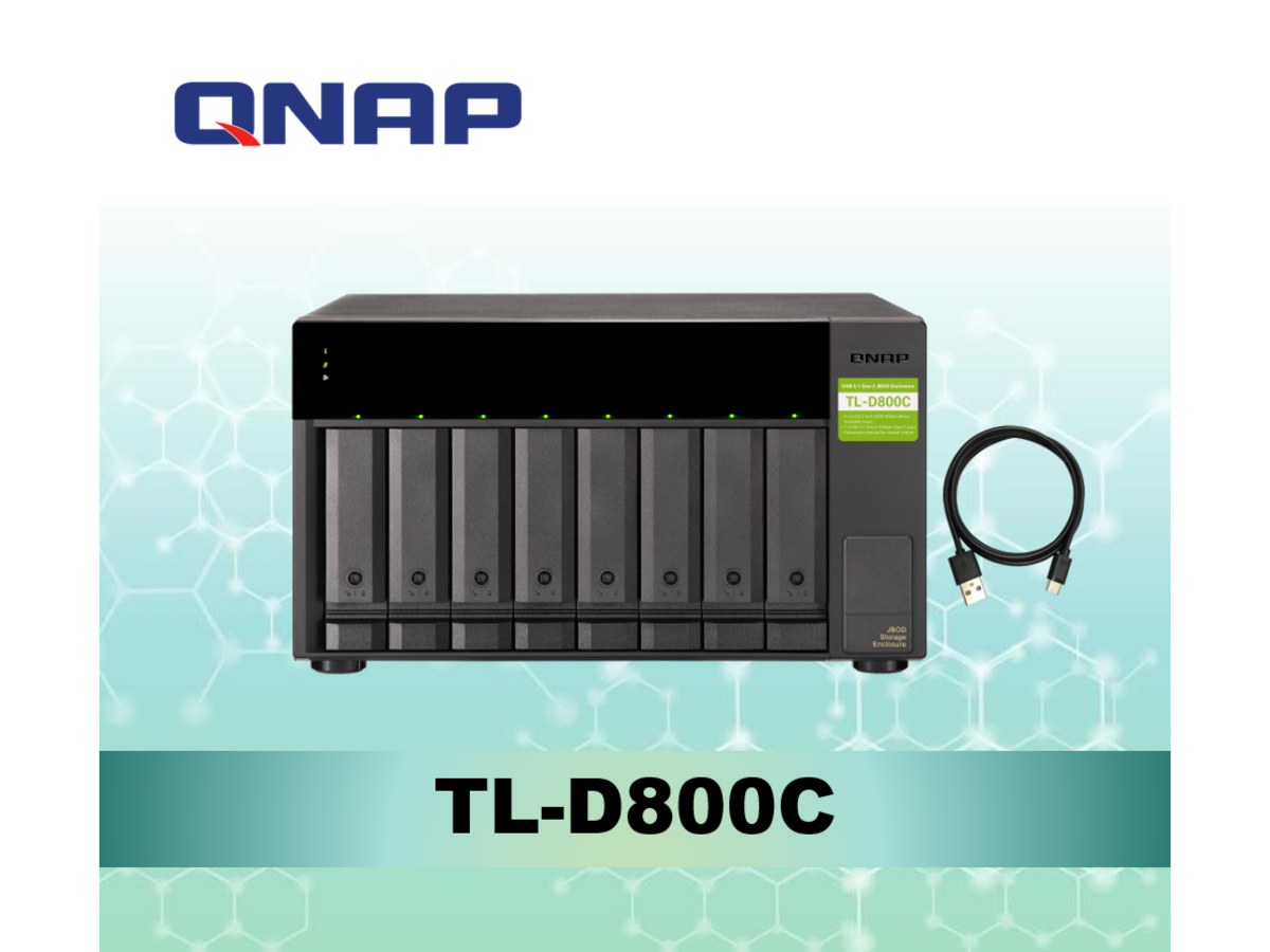 QNAP TL-D800C 8-Bay桌上型 USB 3.2 Gen 2 Type-C 大容量 JBOD儲存擴充設備