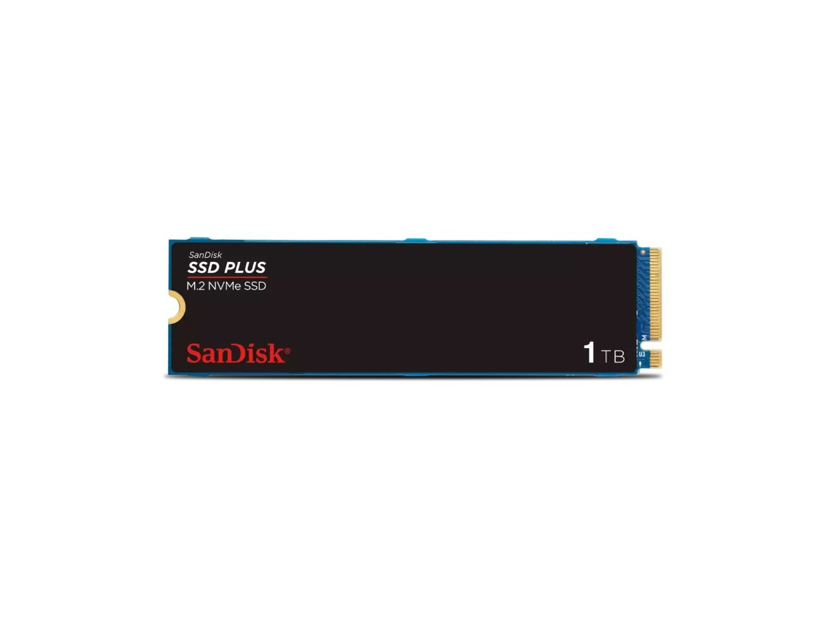 SanDisk Plus NVMe SSD, 1TB, PCIe Gen 3.0, M.2 2280-S3-M