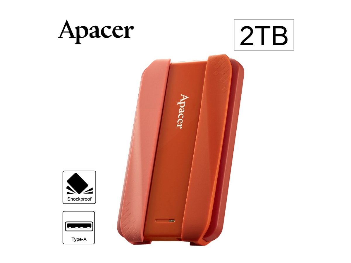 Apacer宇瞻AC533 2TB USB3.2 Gen1 2.5吋防護型行動硬碟-紅