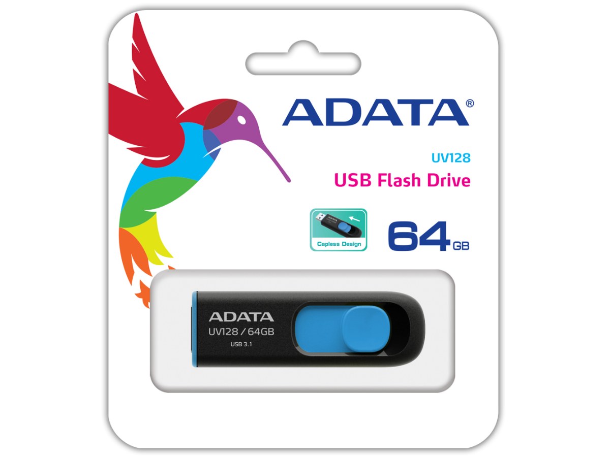 ADATA威剛UV128-64GB隨身碟(藍黑)