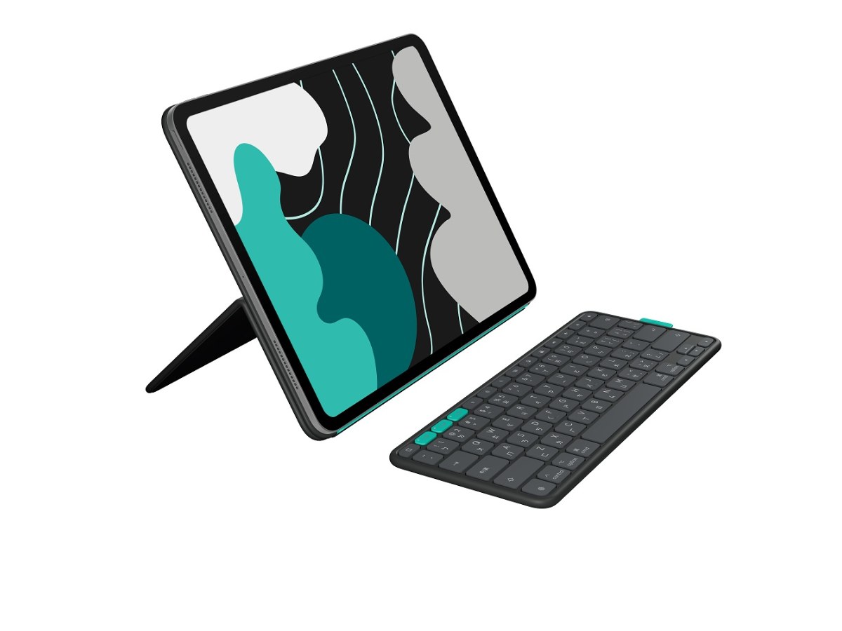 羅技 FLIP FOLIO 磁吸式iPad 鍵盤保護支架 13 吋 iPad Pro 與 Air 適用- 石墨黑