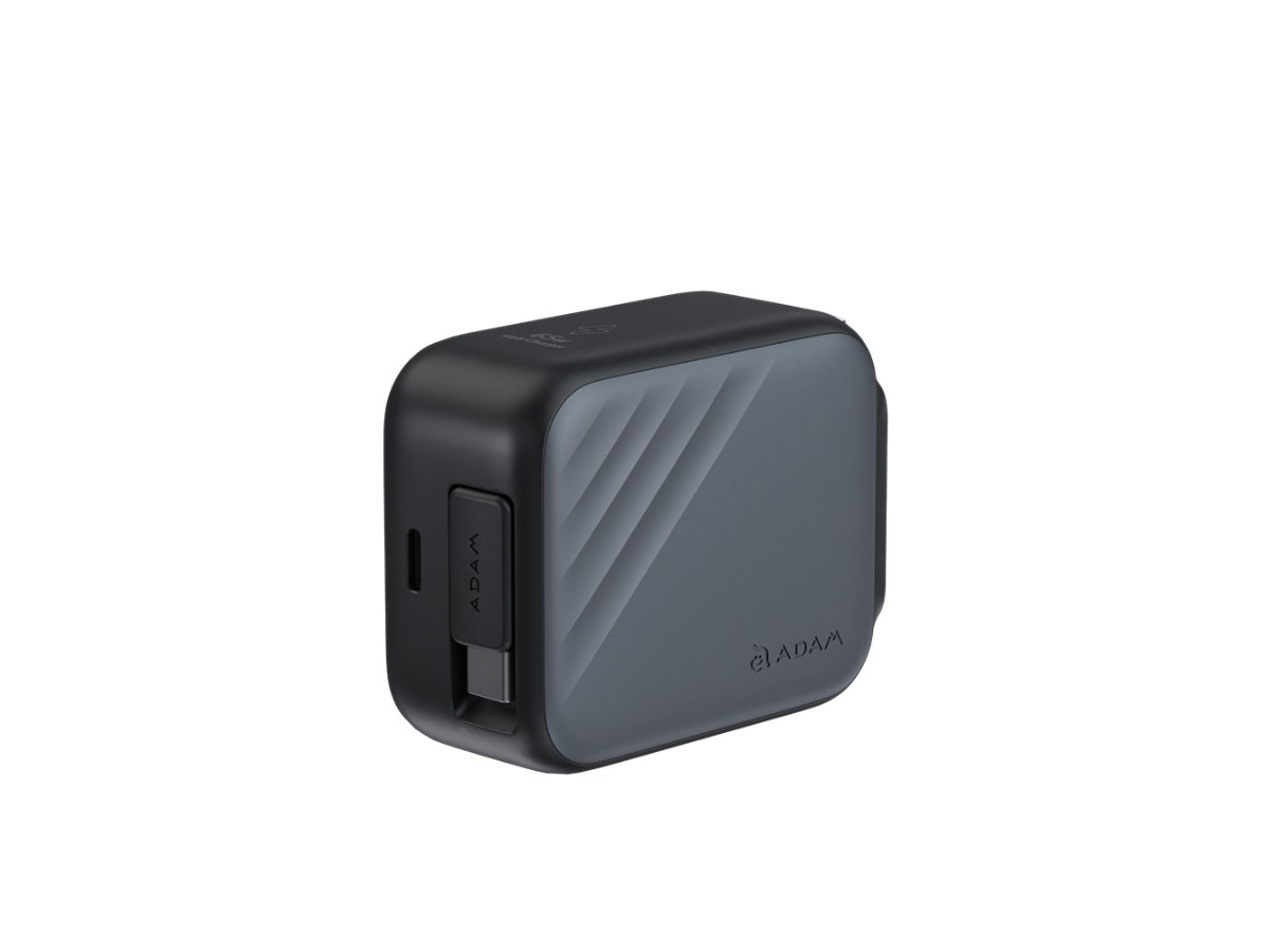 [亞果元素] GaN 65W USB-C自帶線快速電源供應器-灰