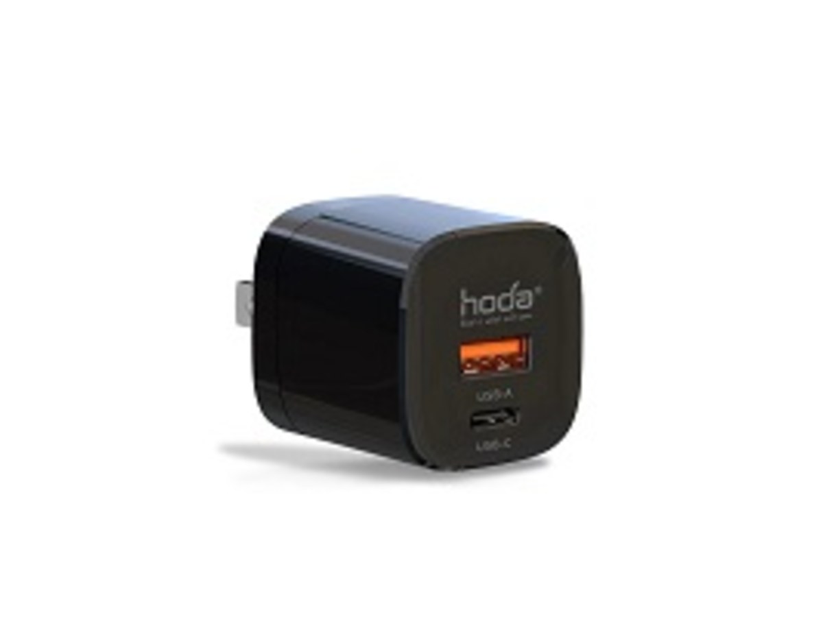 HODA GaN氮化鎵33W智慧雙孔電源供應器 黑