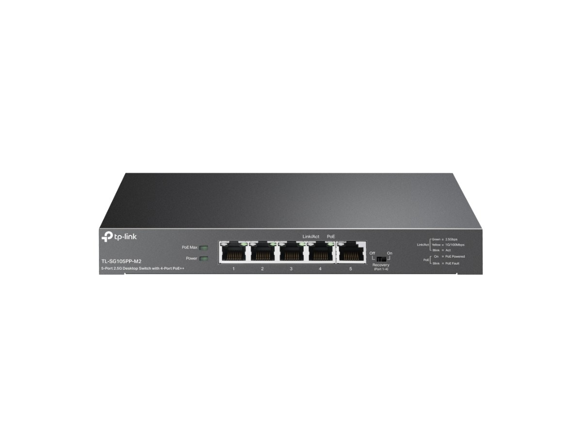 TP-LINK (商用) TL-SG105PP-M2 5 埠 2.5G 桌上型交換器