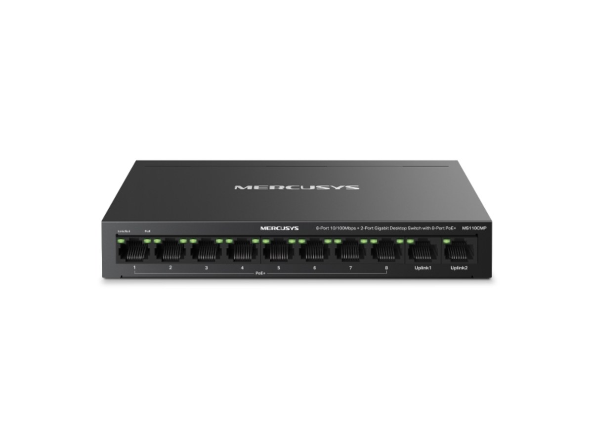 MERCUSYS (水星) MC110CMP _8埠 10/100Mbps POE+2 埠 Gigabit桌上型交換器
