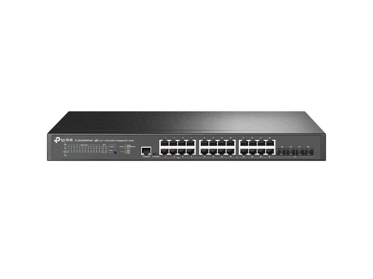 TP-LINK (商用) SG3428XPP-M2 JetStream 24 埠 2.5G 和 4埠 10GE SFP管理型交換器