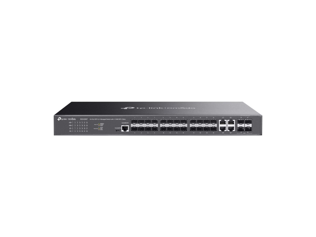 TP-LINK TL-SG3428XF 24 埠 SFP L2+ 管理型交換器 (含 4 個 10GE SFP+ 插槽)