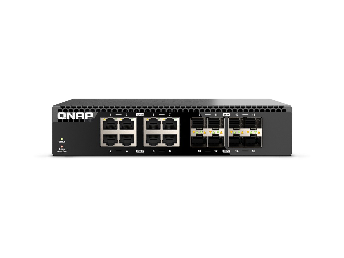 QSW-3216R-8S8T 16埠 無網管型10GbE交換器( 可安裝二合一套件 擴充機架式)