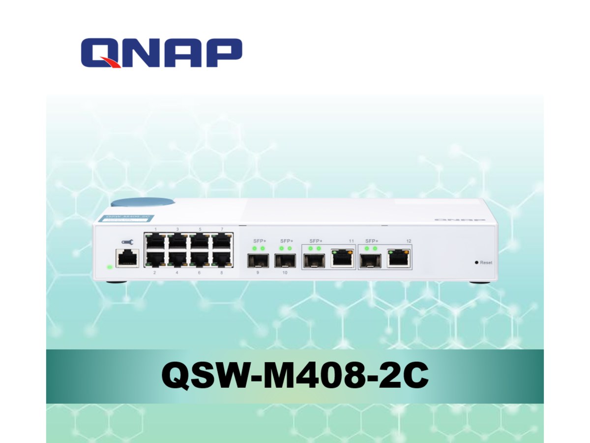 QNAP QSW-M408-2C 12埠 L2 Web 管理型 10GbE 交換器