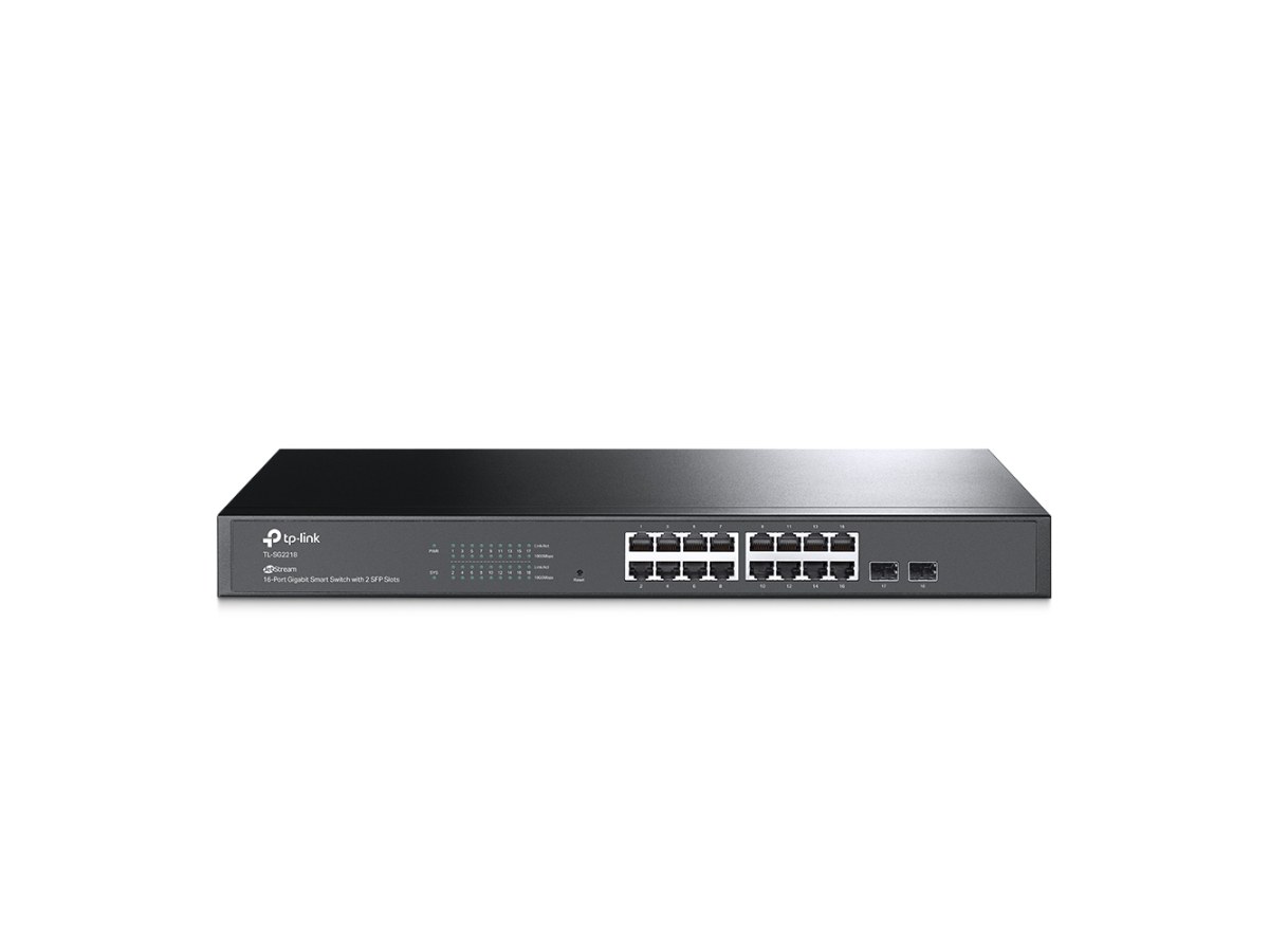 TP-LINK (商用) SG2218 JetStream 16-Port Gigabit 智慧型交換器(含 2 個 SFP 插槽