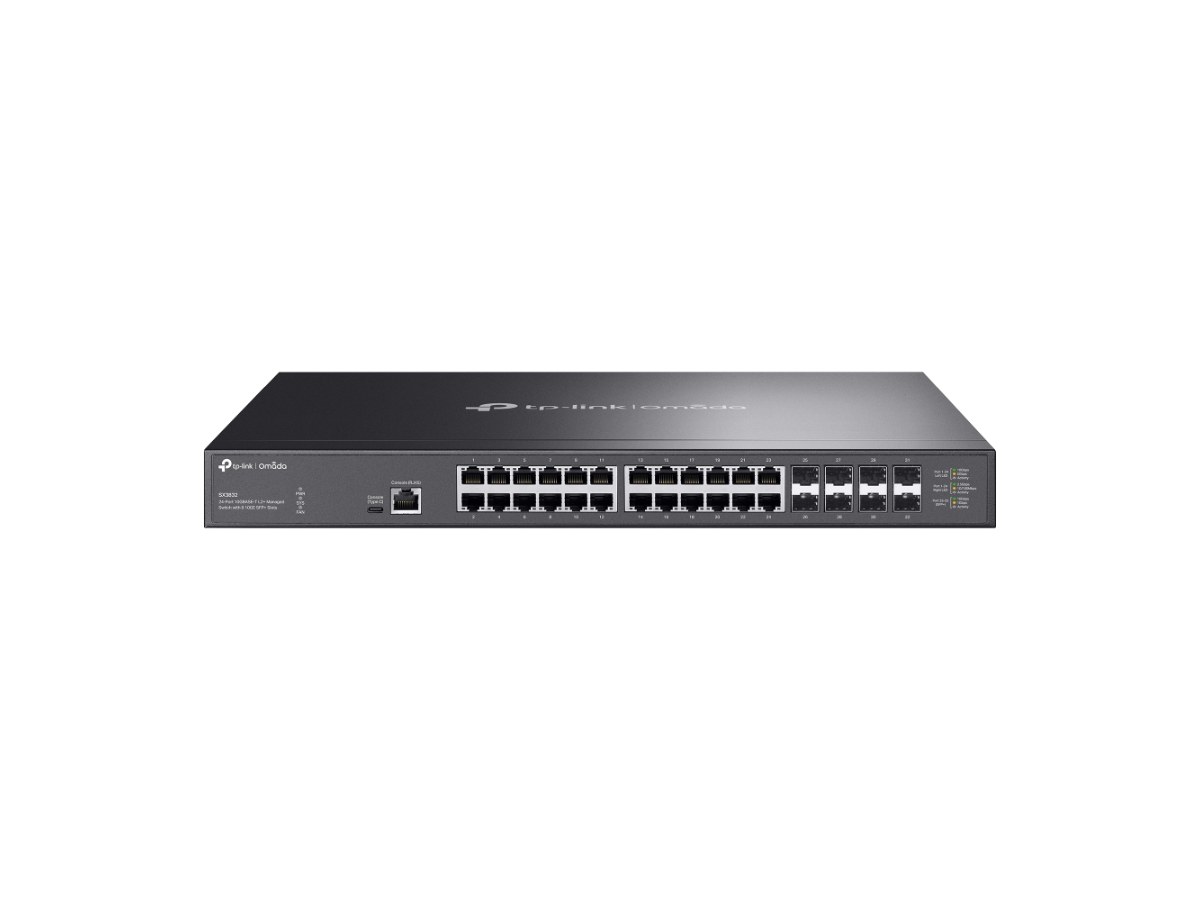 TP-LINK (商用) SX3832 Omada 24 埠 10GBASE-T L2+ 管理型交換器 (含 8 埠 10GE SFP+