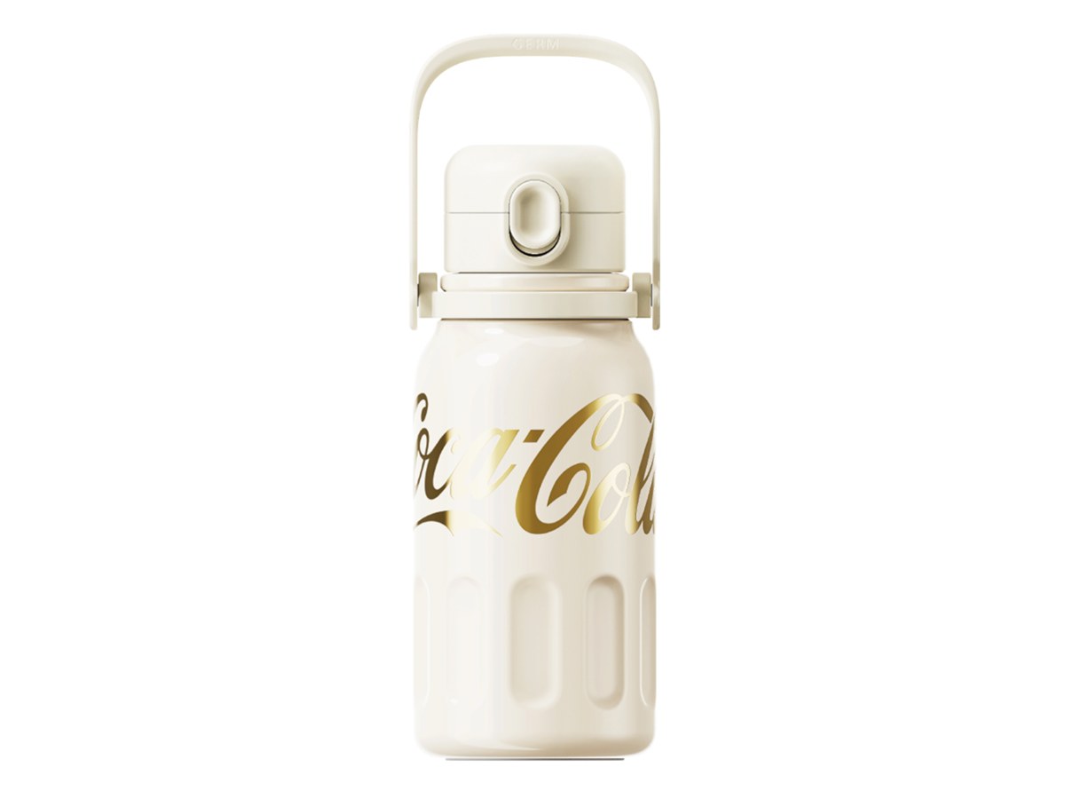 可口可樂聯名款彈跳律動保溫杯-850ML（浮光白）