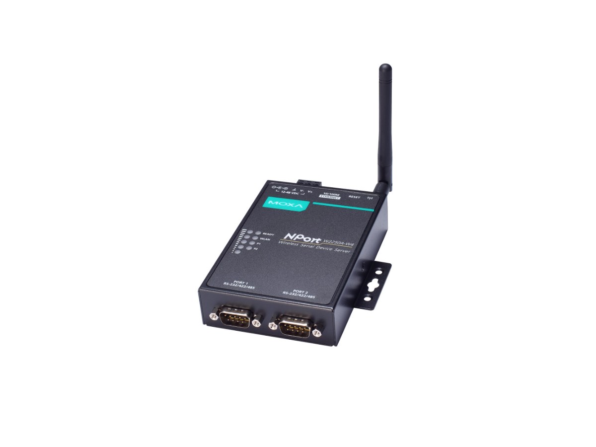 Moxa NPort W2250A-W4-US / 無線串列設備伺服器