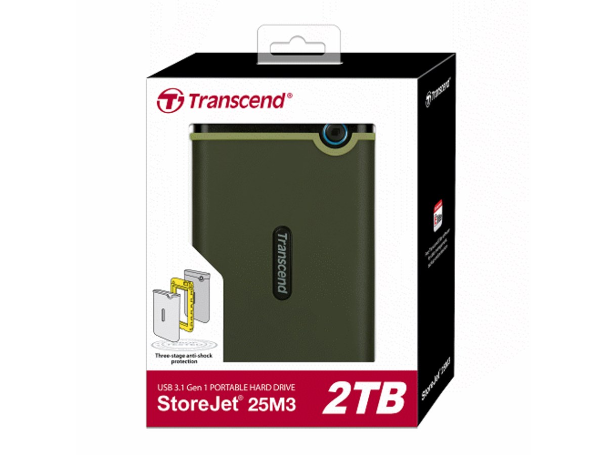 TRANSCEND StoreJet 25M3 2TB 2.5吋 USB 3.1 行動硬碟 TS2TSJ25M3G