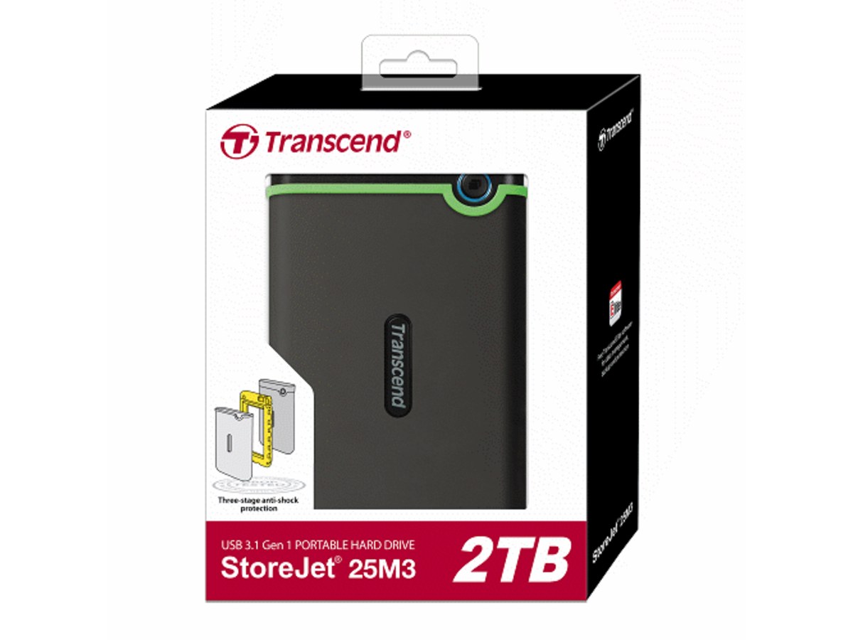 TRANSCEND StoreJet 25M3 2TB 2.5吋 USB 3.1 行動硬碟 TS2TSJ25M3S