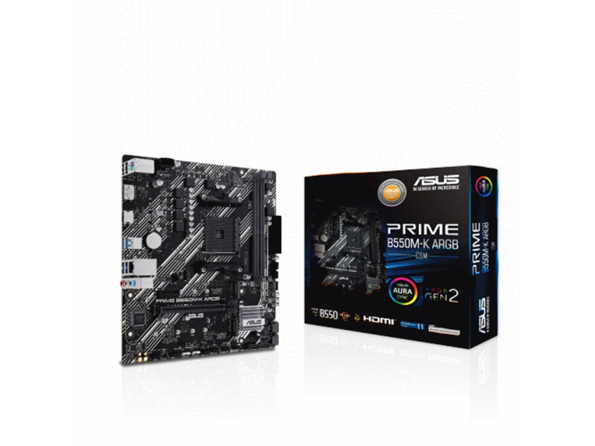 ASUS PRIME B550M-K ARGB-CSM AMD B550 AM4 PCIe 4.0 Micro-ATX 主機板 PRIME-B550M-K-ARGB-CSM