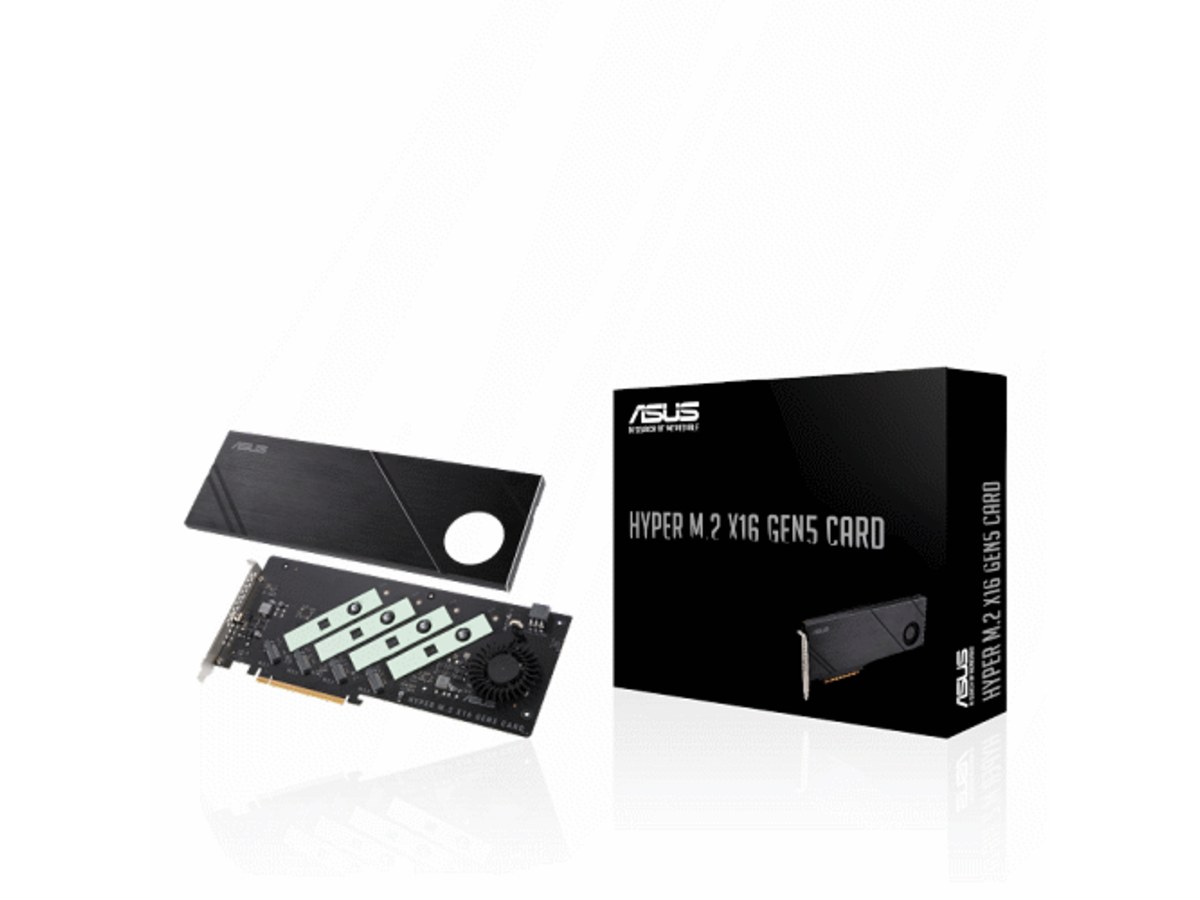 ASUS Hyper M.2 x16 Gen5 PCIe 5.0 四槽 NVMe SSD 擴充卡 HYPER-M2-X16-GEN5-CARD
