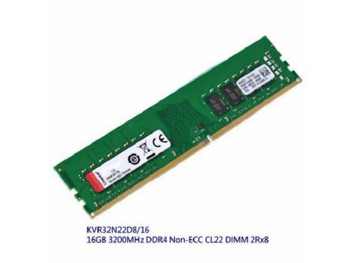 KINGSTON ValueRAM 16GB DDR4 3200 CL22 桌上型電腦記憶體 KVR32N22D8/16