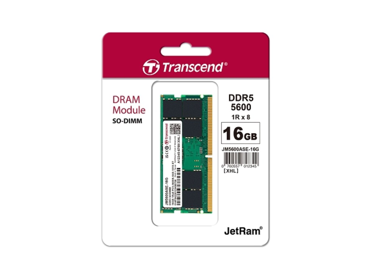 TRANSCEND JetRam 16GB DDR5 5600 筆記型電腦記憶體 JM5600ASE-16G