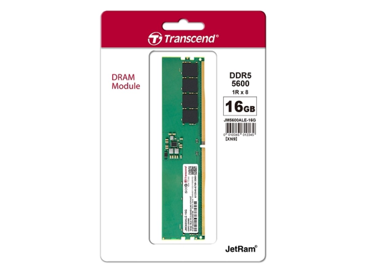 TRANSCEND JetRam 16GB DDR5 5600 桌上型電腦記憶體 JM5600ALE-16G
