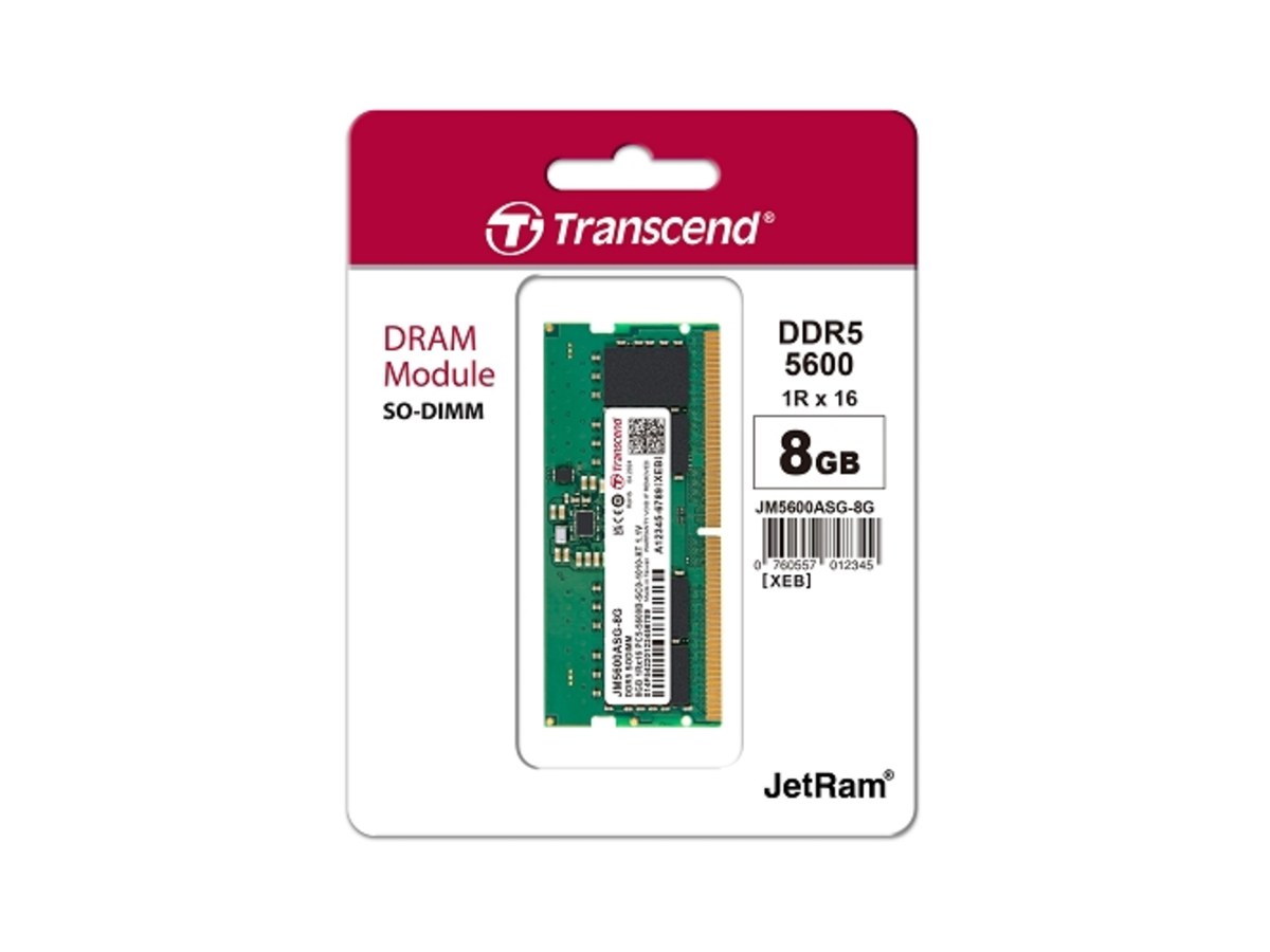 TRANSCEND JetRam 8GB DDR5 5600 筆記型電腦記憶體 JM5600ASG-8G