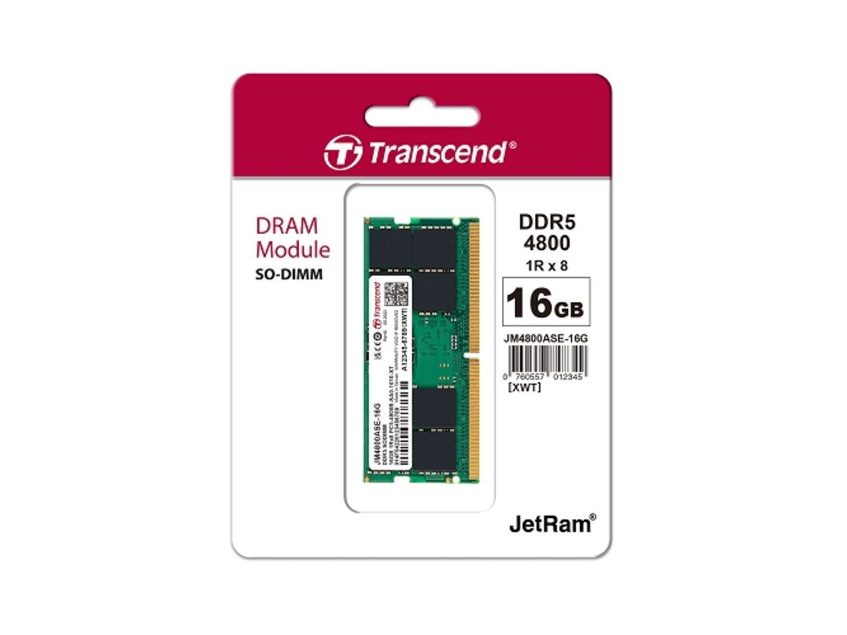 TRANSCEND JetRam 16GB DDR5 4800 筆記型電腦記憶體 JM4800ASE-16G