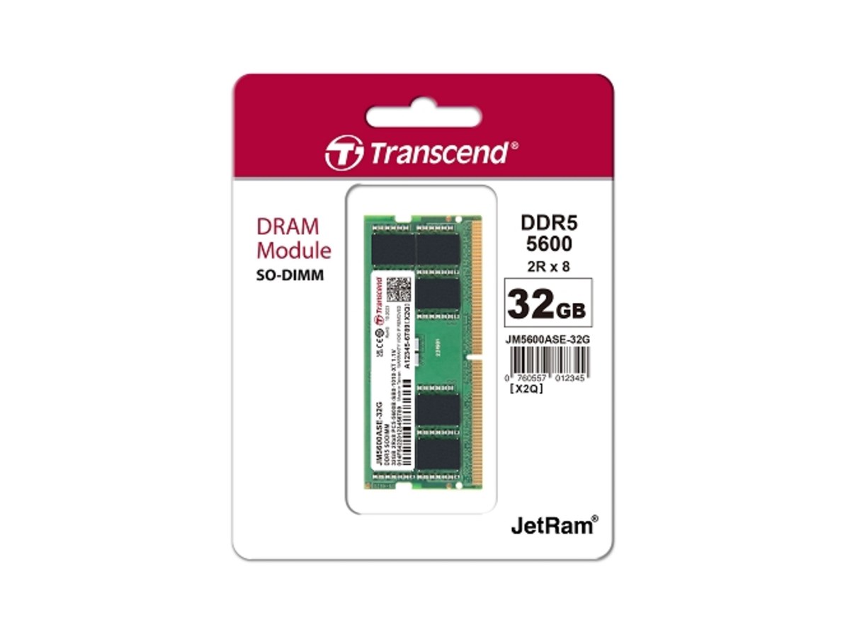 TRANSCEND JetRam 32GB DDR5 5600 筆記型電腦記憶體 JM5600ASE-32G