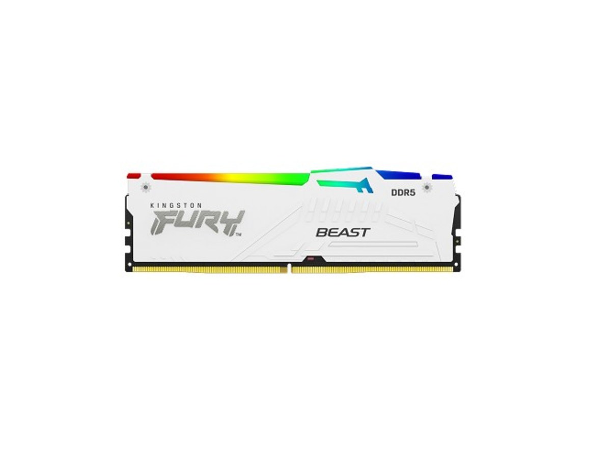 KINGSTON FURY Beast 64GB(32GBx2) DDR5 5600 CL36 RGB 白色桌上型電腦記憶體 KF556C36BWEAK2-64