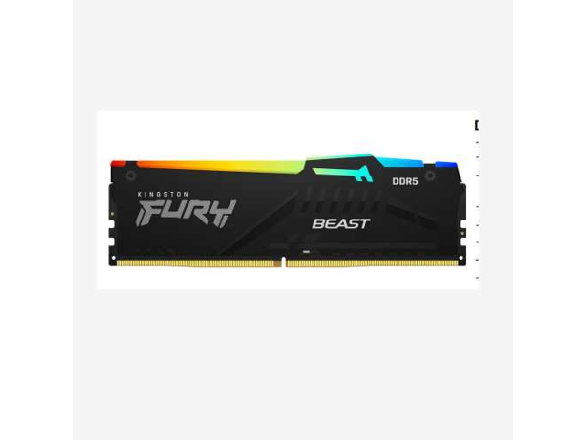 KINGSTON FURY Beast 64GB(32GBx2) DDR5 6000 CL30 RGB 黑色桌上型電腦記憶體 KF560C30BBEAK2-64