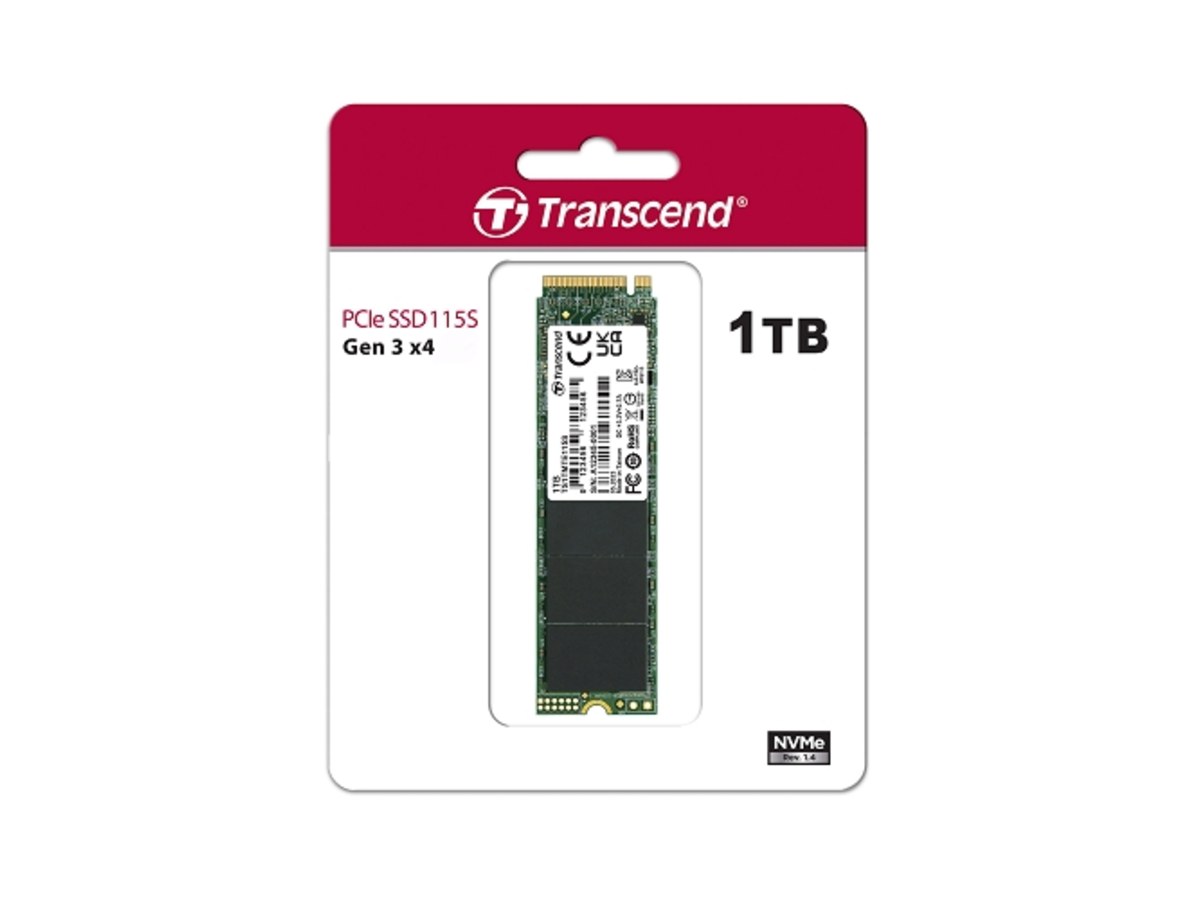 TRANSCEND PCIe SSD 115S 1TB M.2 2280 PCIe 3.0 NVMe 固態硬碟 TS1TMTE115S