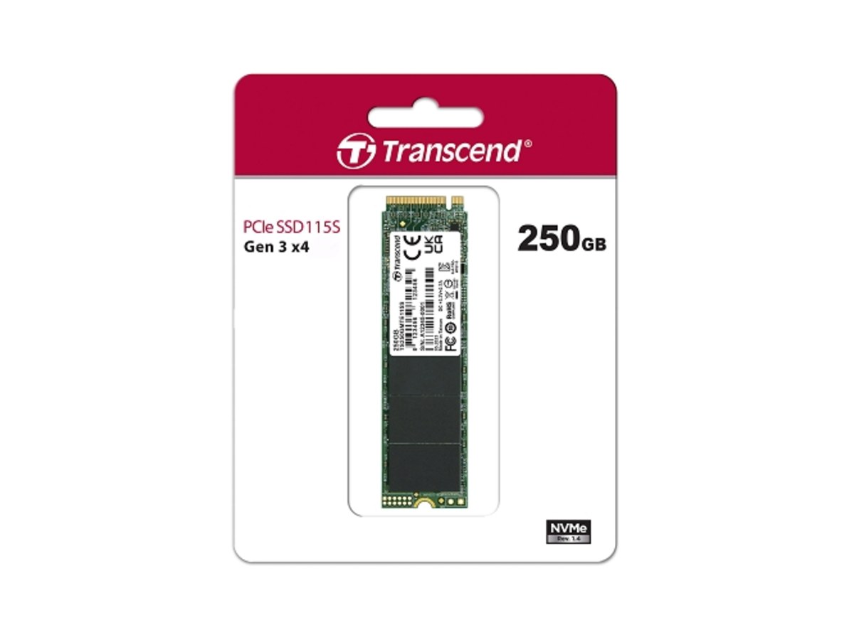 TRANSCEND PCIe SSD 115S 250GB M.2 2280 PCIe 3.0 NVMe 固態硬碟 TS250GMTE115S
