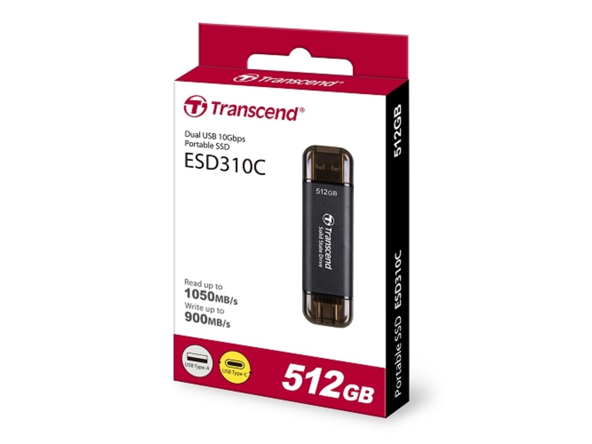 TRANSCEND ESD310 512GB 黑色 USB 10Gbps 雙接頭 行動固態硬碟 TS512GESD310C