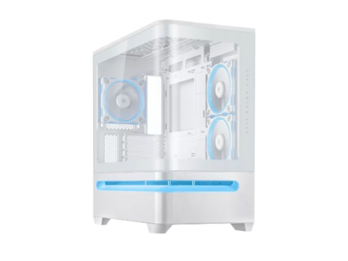 ASUS Prime AP202 ARGB White Edition 白色 Micro-ATX 曲面全景玻璃電腦機殼 PRIME-AP202-ARGB-WHITE-TG