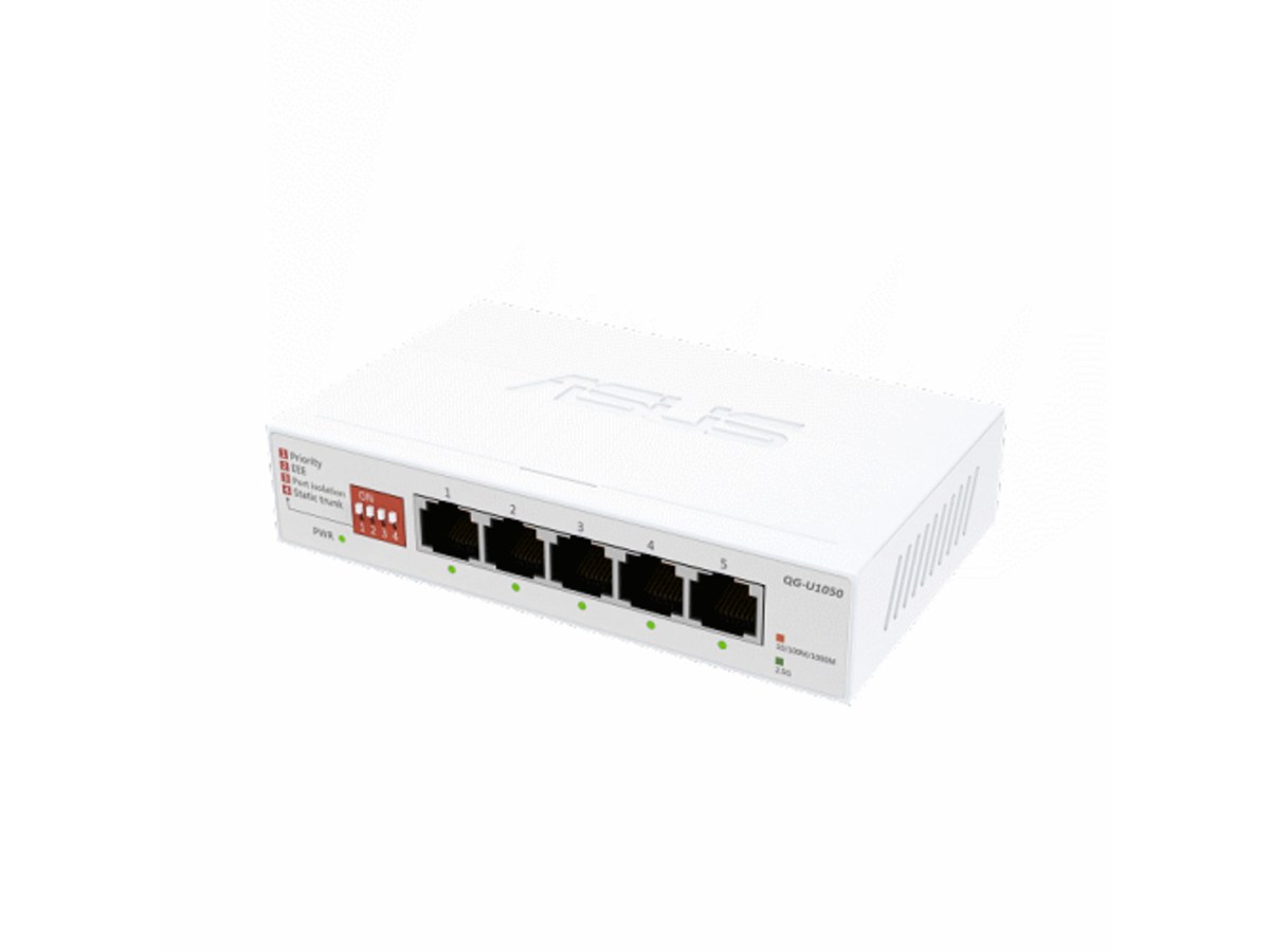 ASUS 5埠2.5GbE四模式無網管網路交換器 QG-U1050