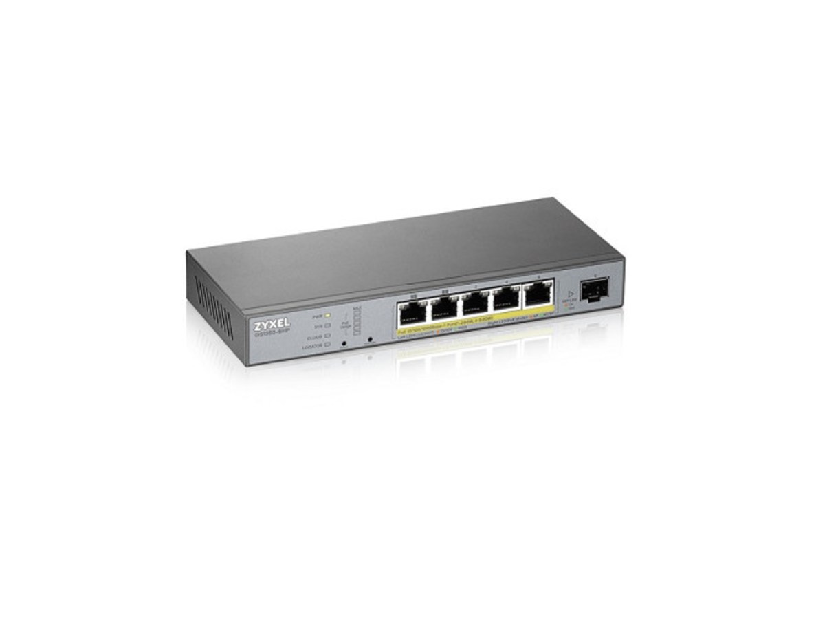 Zyxel GS1350-6HP 5埠Gigabit PoE+1埠SFP智慧網管監控交換器 GS1350-6HP-USAM01F