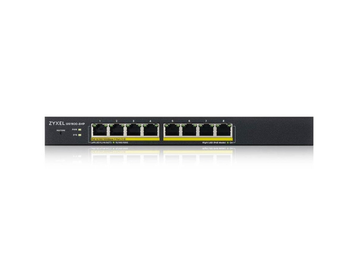 Zyxel GS1900-8HP 8埠Gigabit PoE智慧網管交換器 GS1900-8HP-MIC
