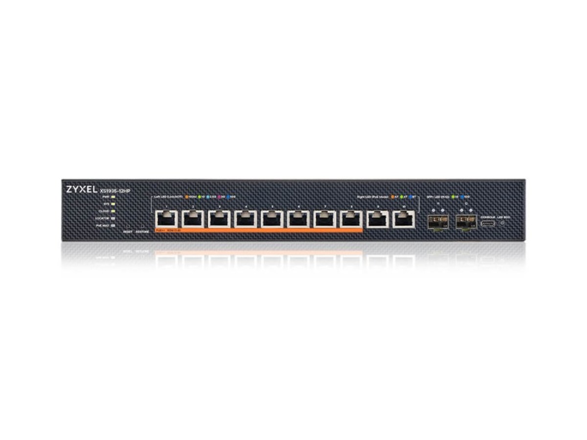 Zyxel XS1935-12HP 8埠10G PoE+++2埠SFP+智慧網管交換器 XS1935-12HP-ZZ0101F