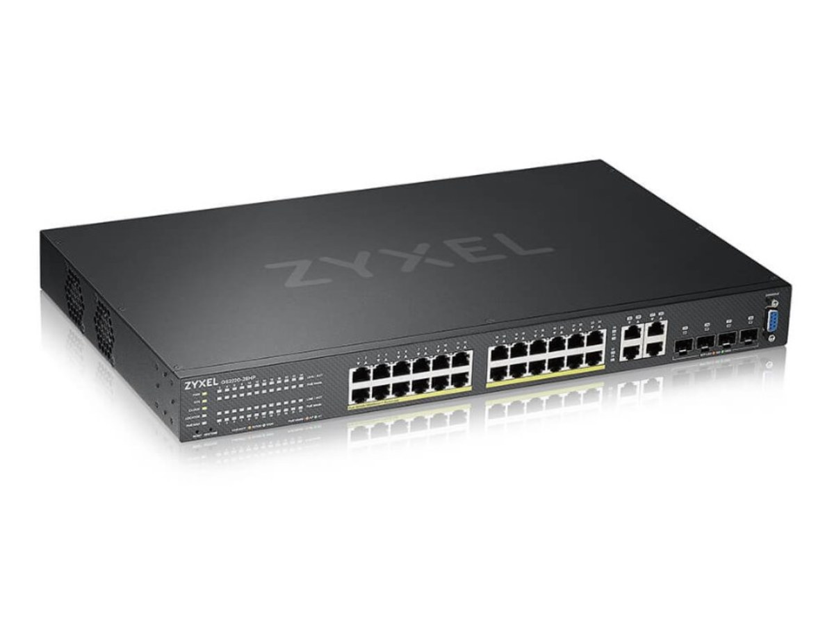 Zyxel GS2220-28HP 24埠Gigabit PoE+4埠Combo L2+網管交換器 GS2220-28HP-USAM01F