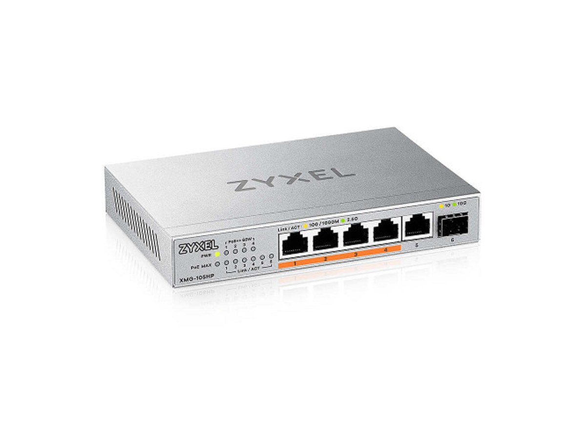 Zyxel XMG-105HP 5埠2.5G PoE+1埠10G SFP+無網管交換器 XMG-105HP-TW0101F