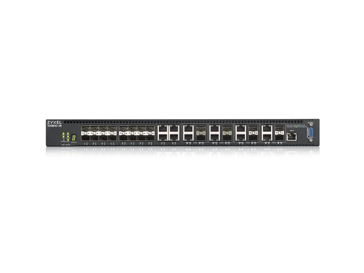Zyxel XS3800-28 28埠10GbE L3網管交換器 XS3800-28-MIC