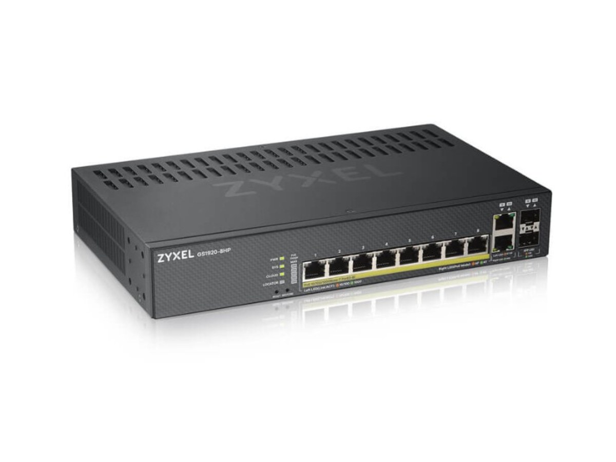 Zyxel GS1920-8HP v2 8埠Gigabit PoE+2埠Combo智慧網管交換器 GS1920-8HPV2-USAM01F