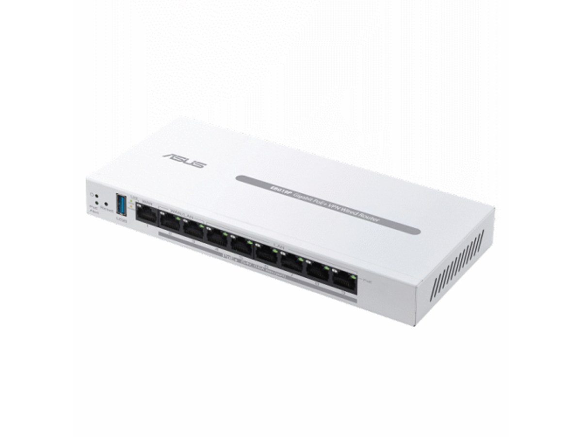 ASUS ExpertWiFi Gigabit 9埠PoE+ VPN企業有線網路分享器 EBG19P