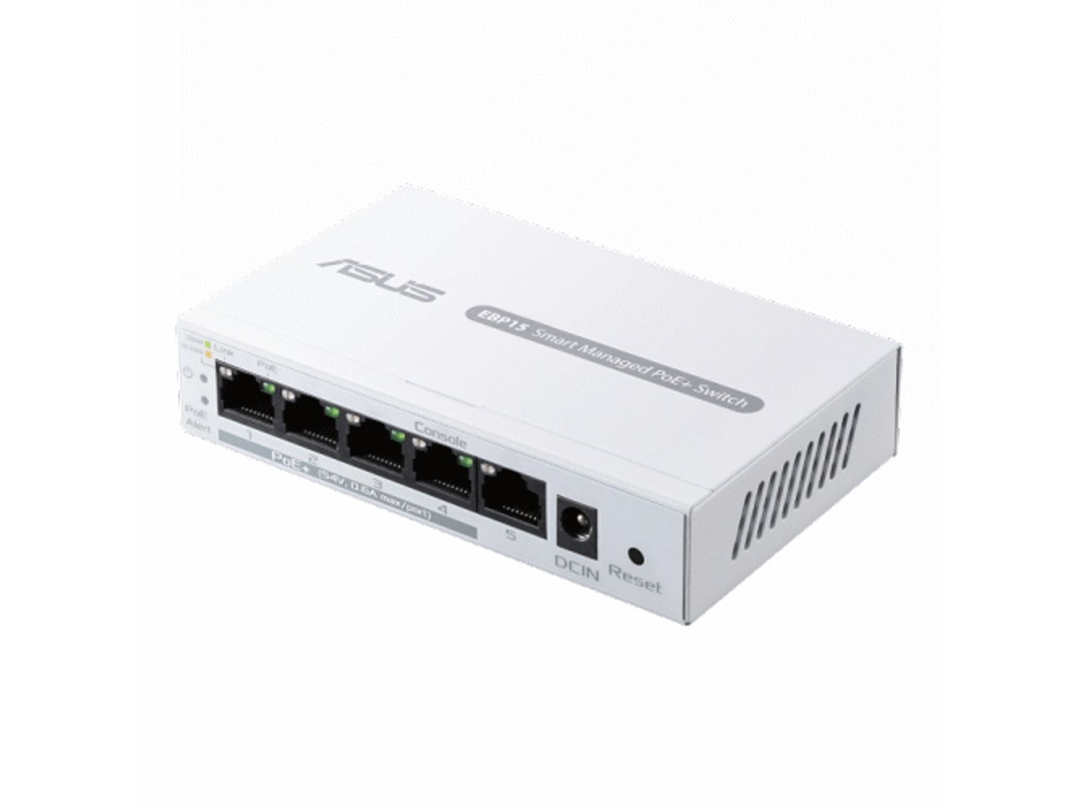 ASUS ExpertWiFi 5埠Gigabit智慧網管PoE+網路交換器 EBP15