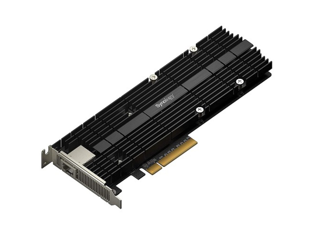 Synology 10GbE 網路與雙 M.2 SSD PCIe 擴充卡 E10M20-T1