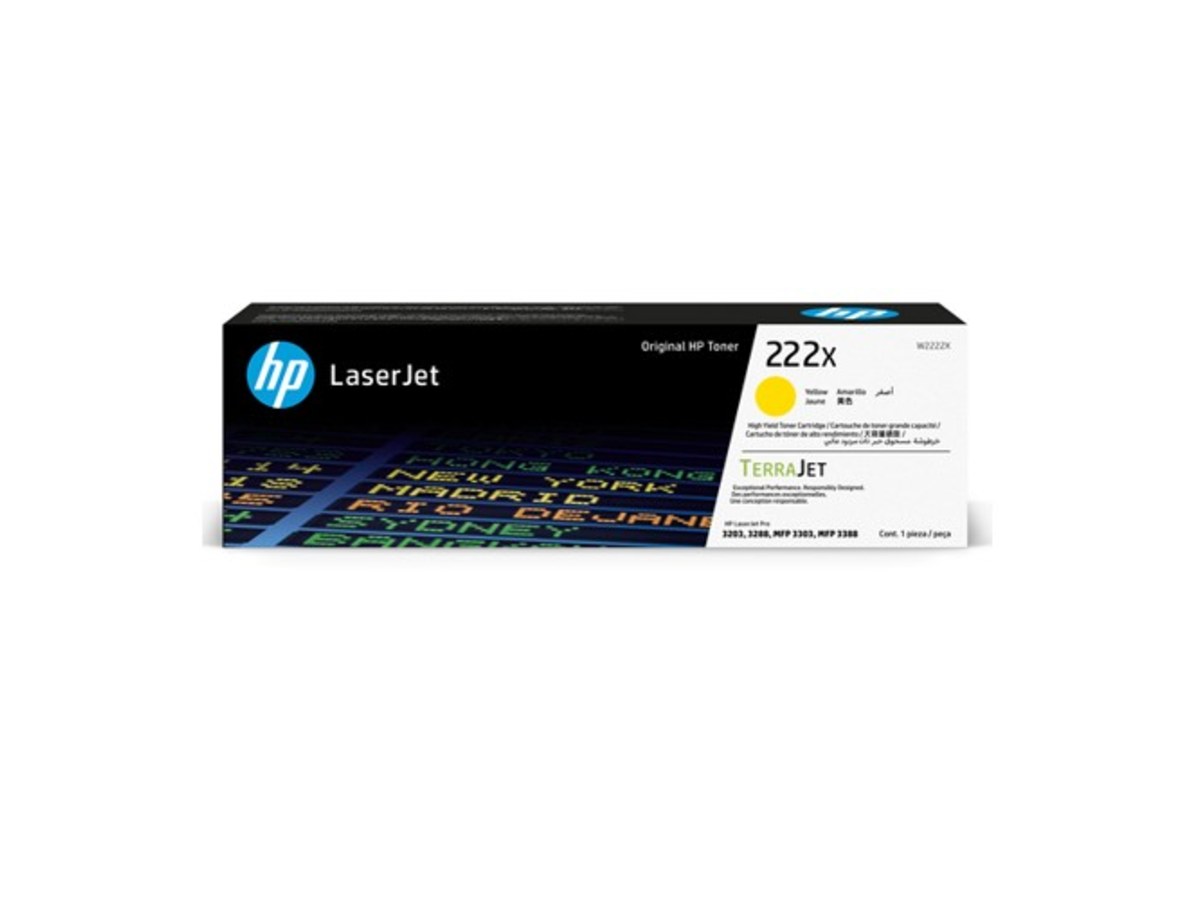 HP 222X LaserJet 高印量黃色碳粉匣 W2222X-X