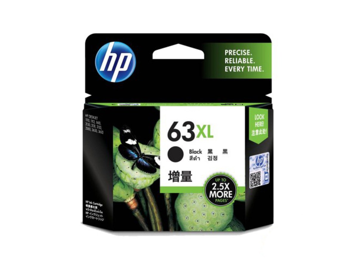 HP 63XL 高印量黑色墨水匣 F6U64AA