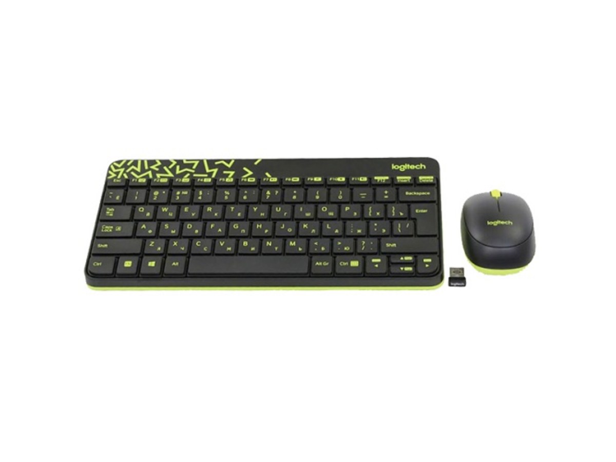 LOGITECH MK240 黑色黃邊 無線鍵盤滑鼠組 920-008207